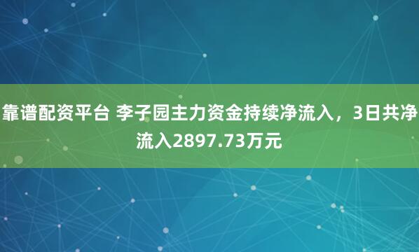 靠谱配资平台 李子园主力资金持续净流入，3日共净流入2897.73万元